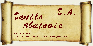 Danilo Abutović vizit kartica